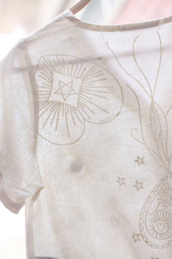 Embroidered Heart loom Top