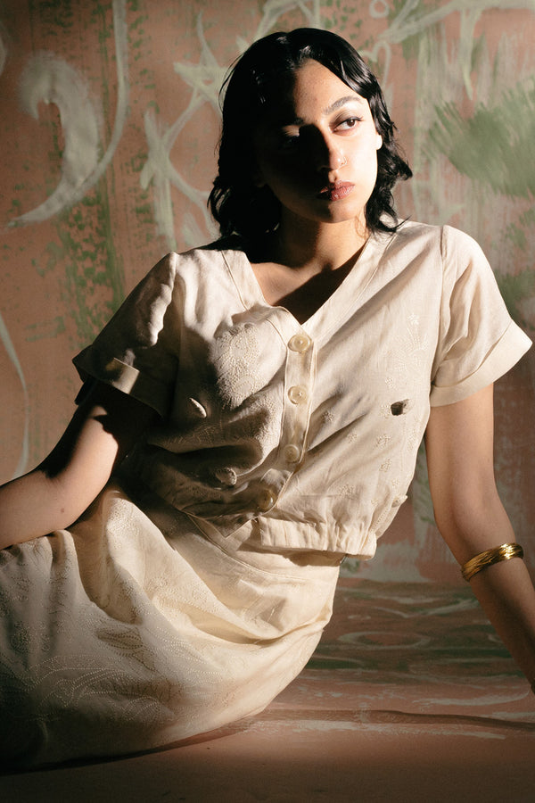 Embroidered Heart loom Top