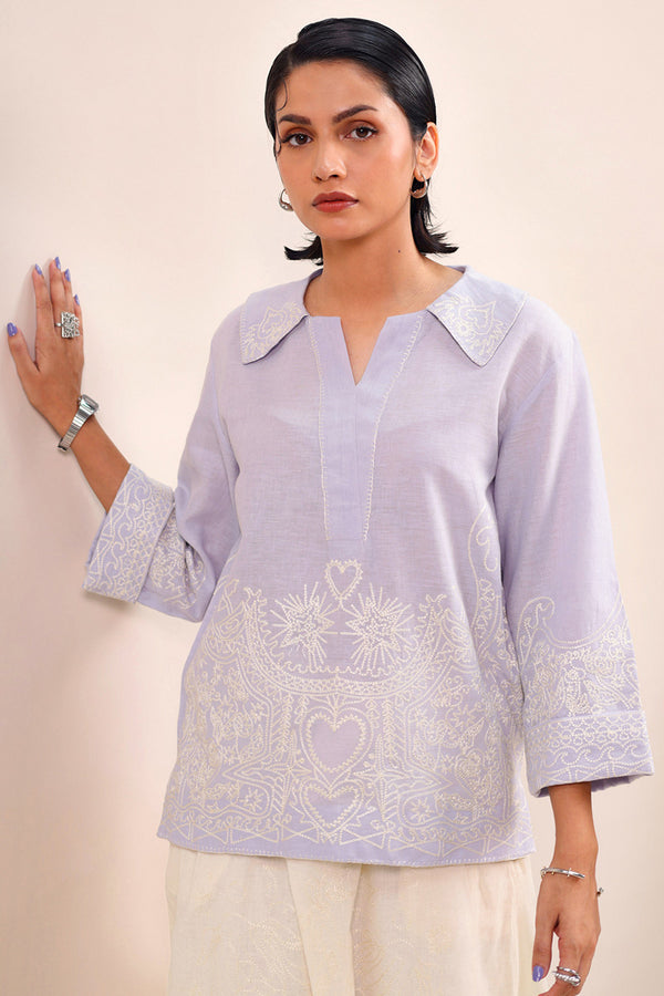 Heartline Embroidered Top