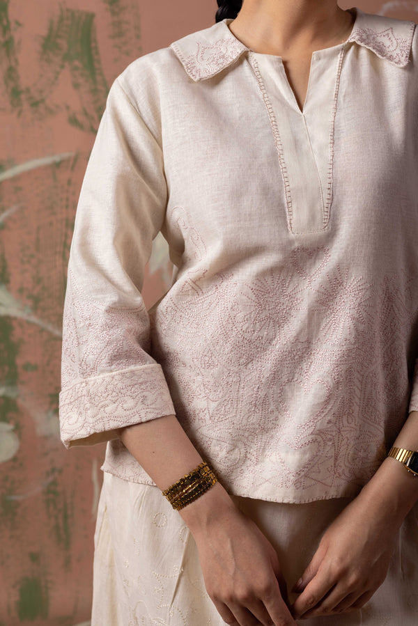 Heartline Embroidered Top