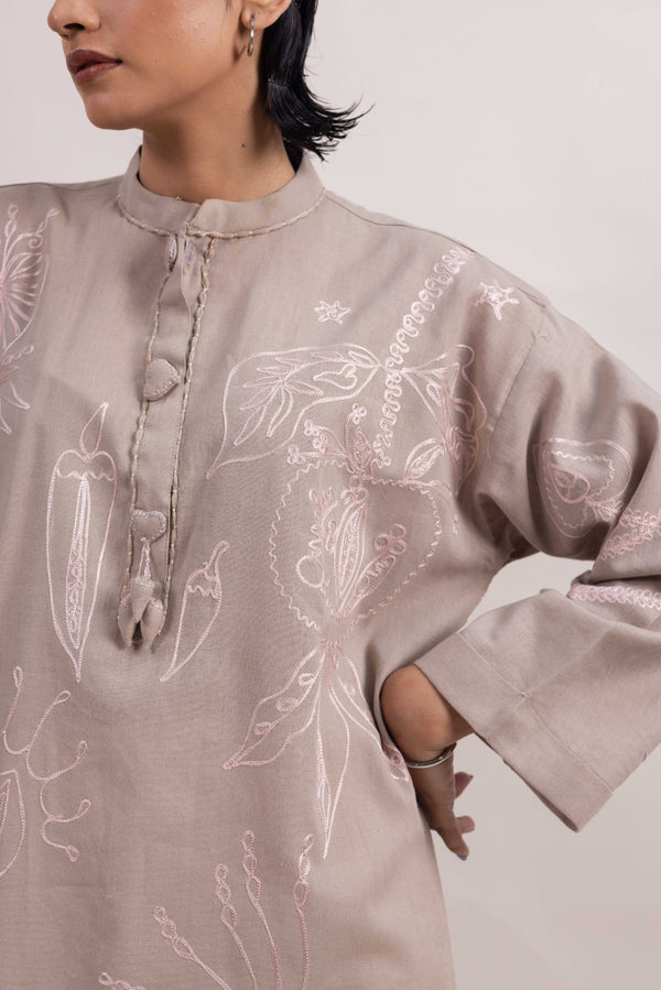 Mirchi Heart Embroidered Shirt