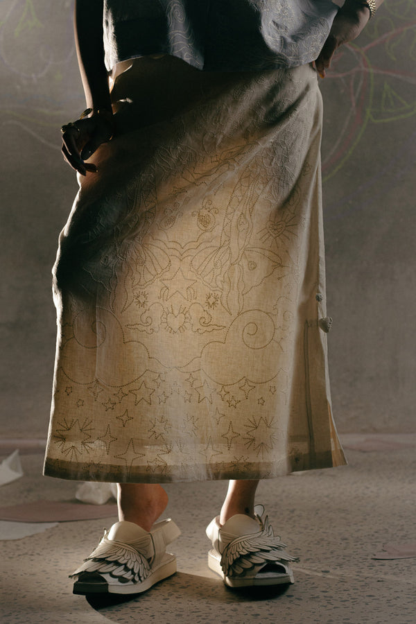 Heart Strings Embroidered Skirt