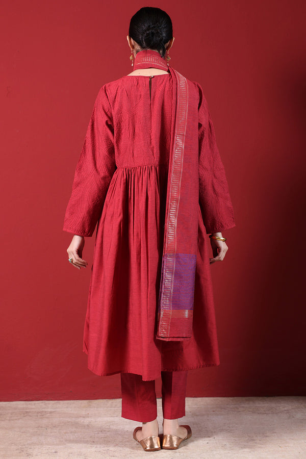 Weave Story Anarkali 3-Piece Set