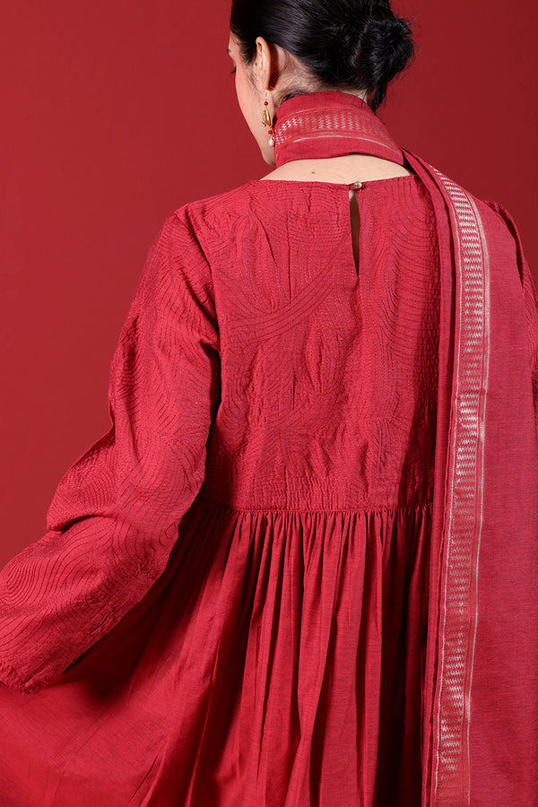 Weave Story Anarkali 3-Piece Set