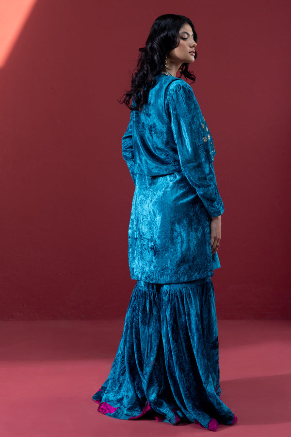 Velvet Koti Gharara Ensemble