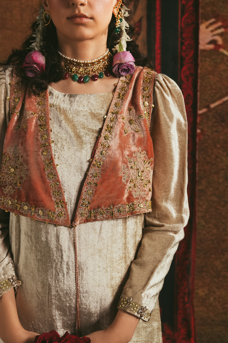 Rich Velvet Embroidered Koti