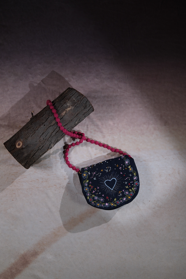 Heart Embroidered Sling Bag