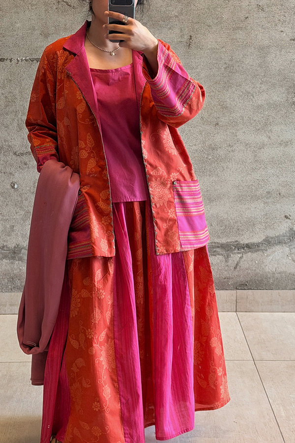 Jacquard Weave Skirt 3-Piece Set